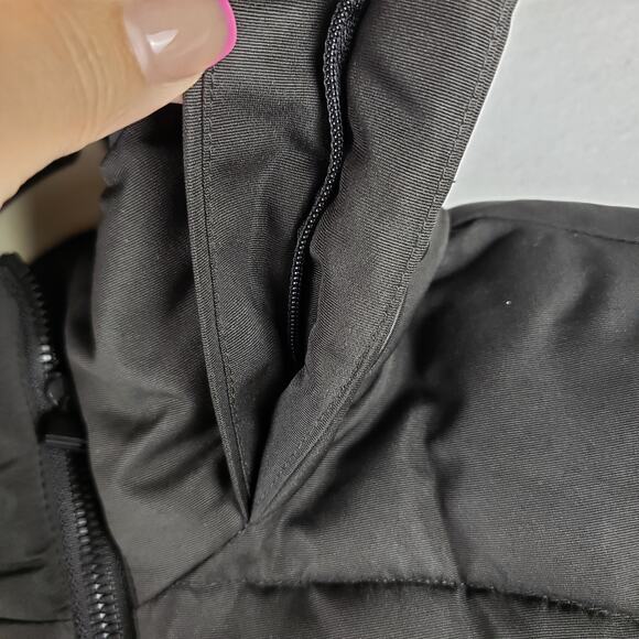 Guess Women's S Quilted Down Puffer Jacket Solid Black Hooded Winter Warm Staple - Picture 6 of 14